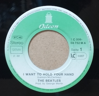 I WANT TO HOLD YOUR HAND - 7" GERMANY