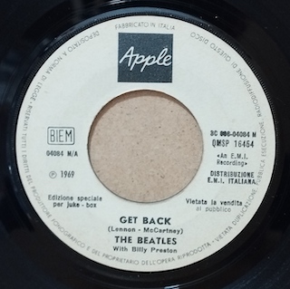 GET BACK / DON'T LET ME DOWN - 7" ITALY