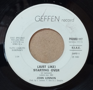 (JUST LIKE) STARTING OVER - 7" ITALY