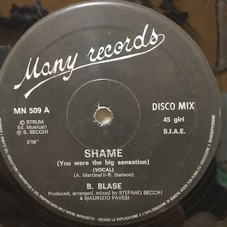 SHAME (YOU WERE THE BIG SENSATION) - 12" ITALY