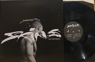 SKINS - TRANSLUCENT BLUE W/BLACK SPLATTER VINYL