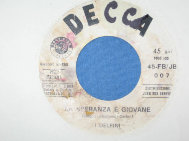 LA SPERANZA E' GIOVANE / FUNNY FAMILIAR FORGOTTEN FEELINGS - 7" JB