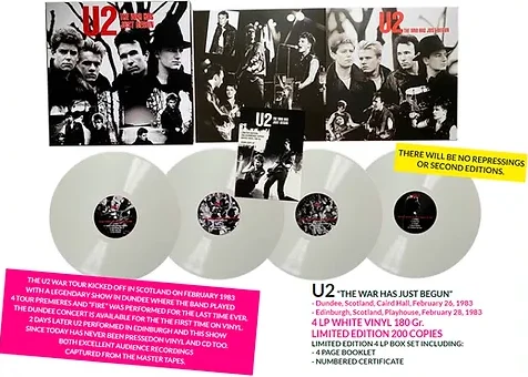 U2 THE WAR HAS JUST BEGUN - BOX 4 LP WHITE VINYL ROCK ANNI 80 LP