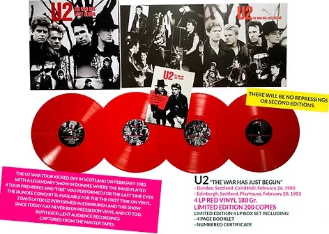 U2 BOX SET 4xLP The War Has Just Begun (Red Coloured Numbered 200 Copies) ROCK ANNI 80 LP