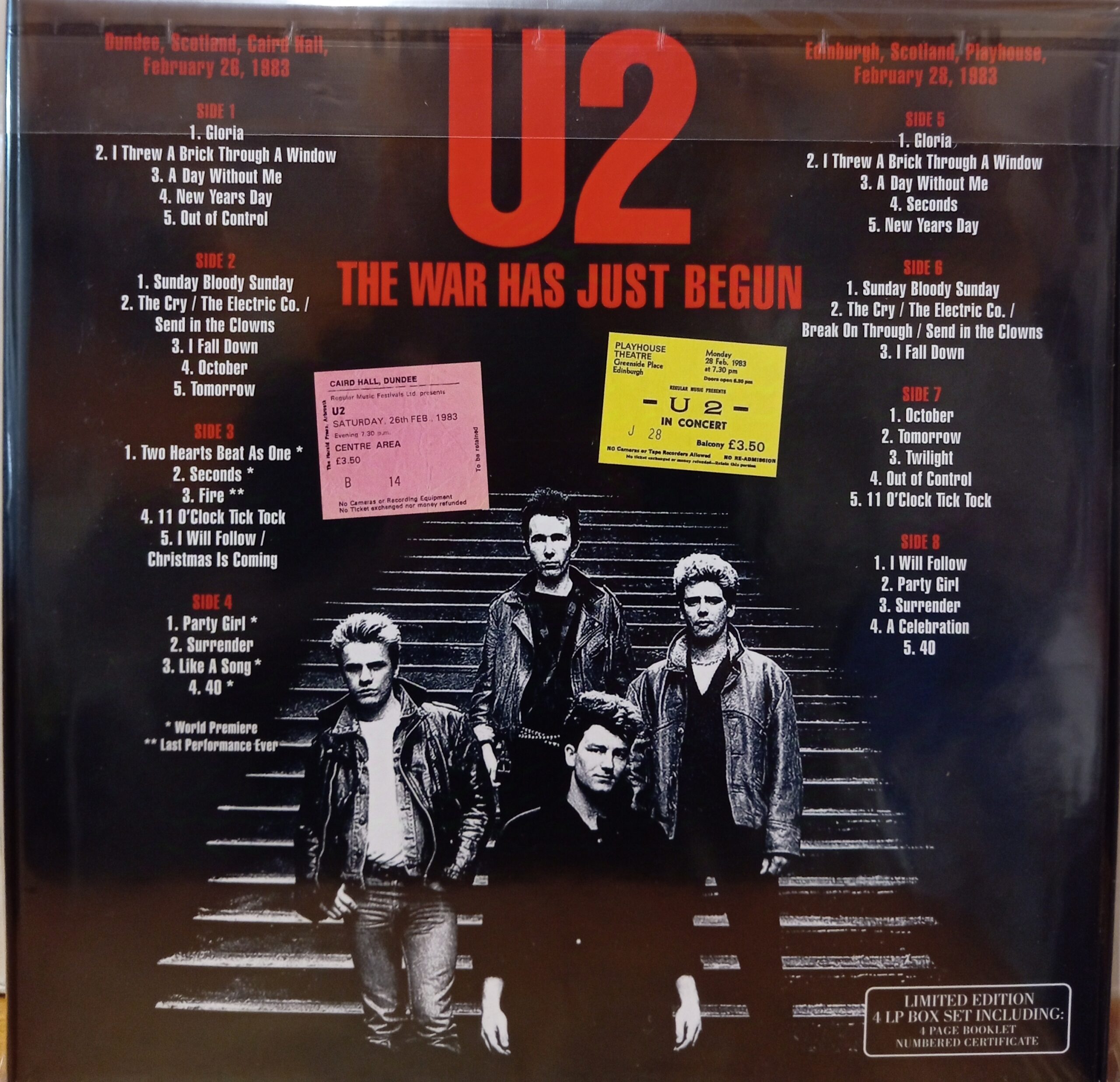 U2 THE WAR HAS JUST BEGUN - BOX 4 LP RED VINYL BAND ROCK LP