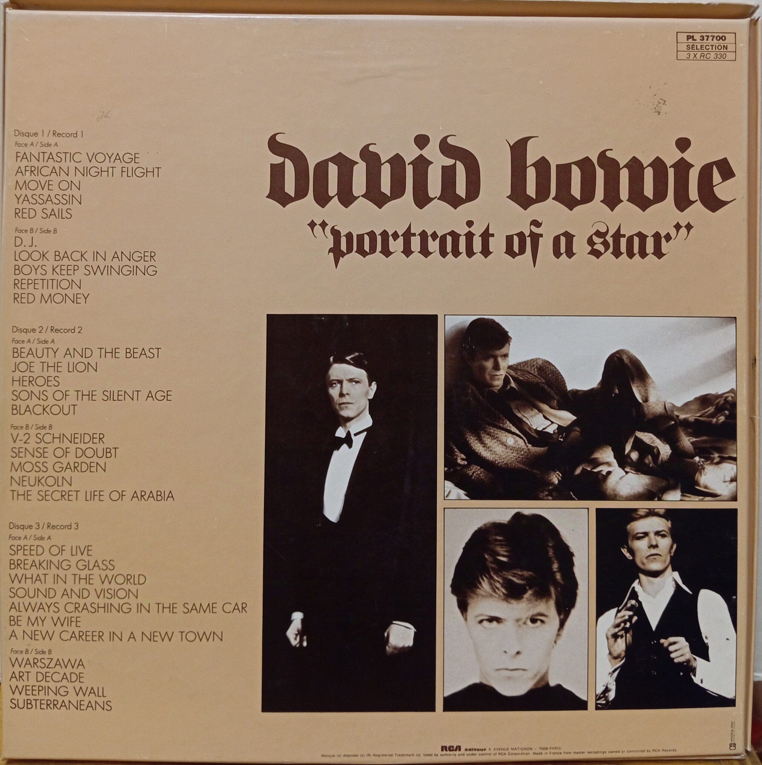 DAVID BOWIE PORTRAIT OF A STAR - BOX 3 LP UOMINI ROCK LP