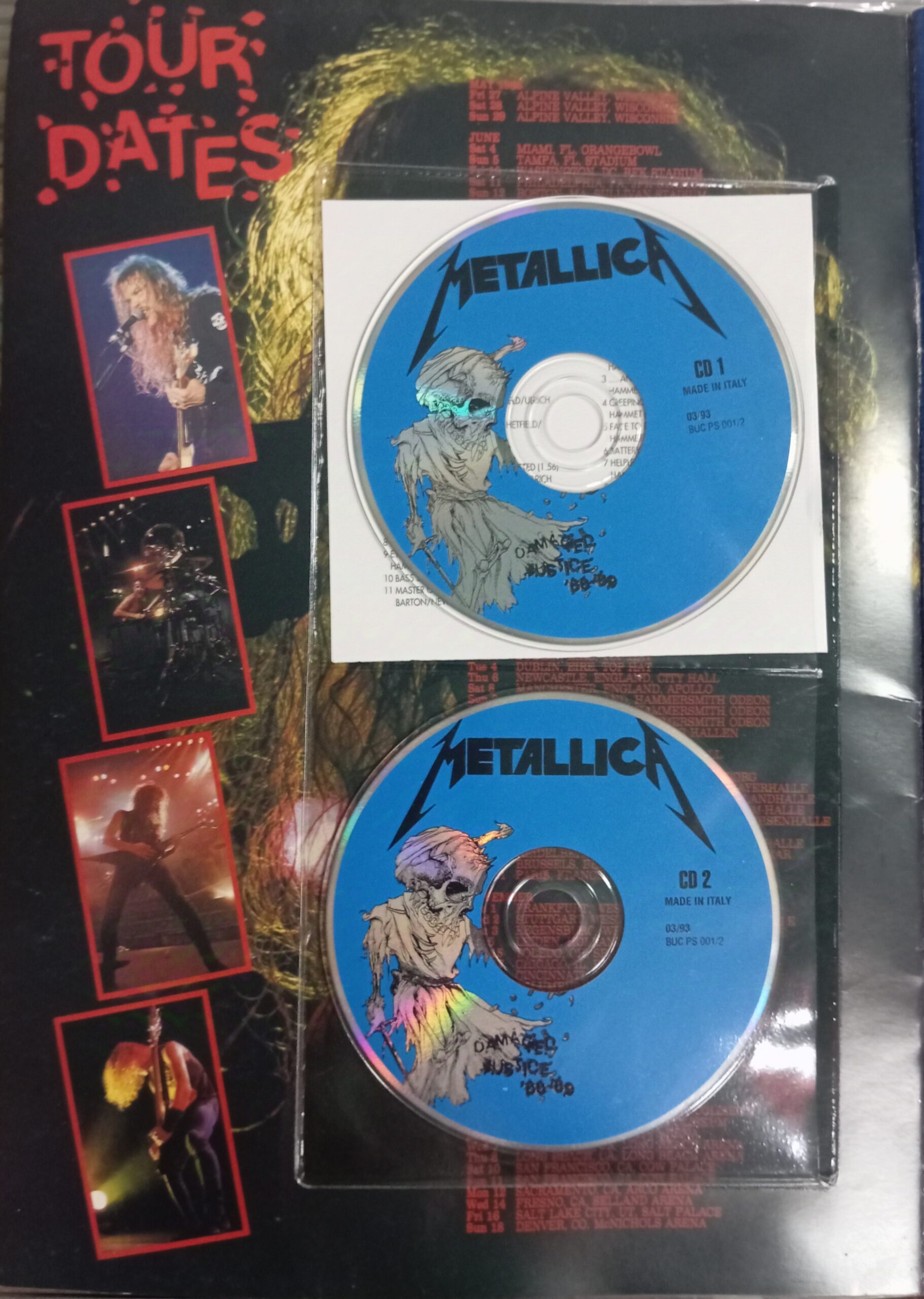 tour book - metallica - damaged justice tour 88-89 book musicali