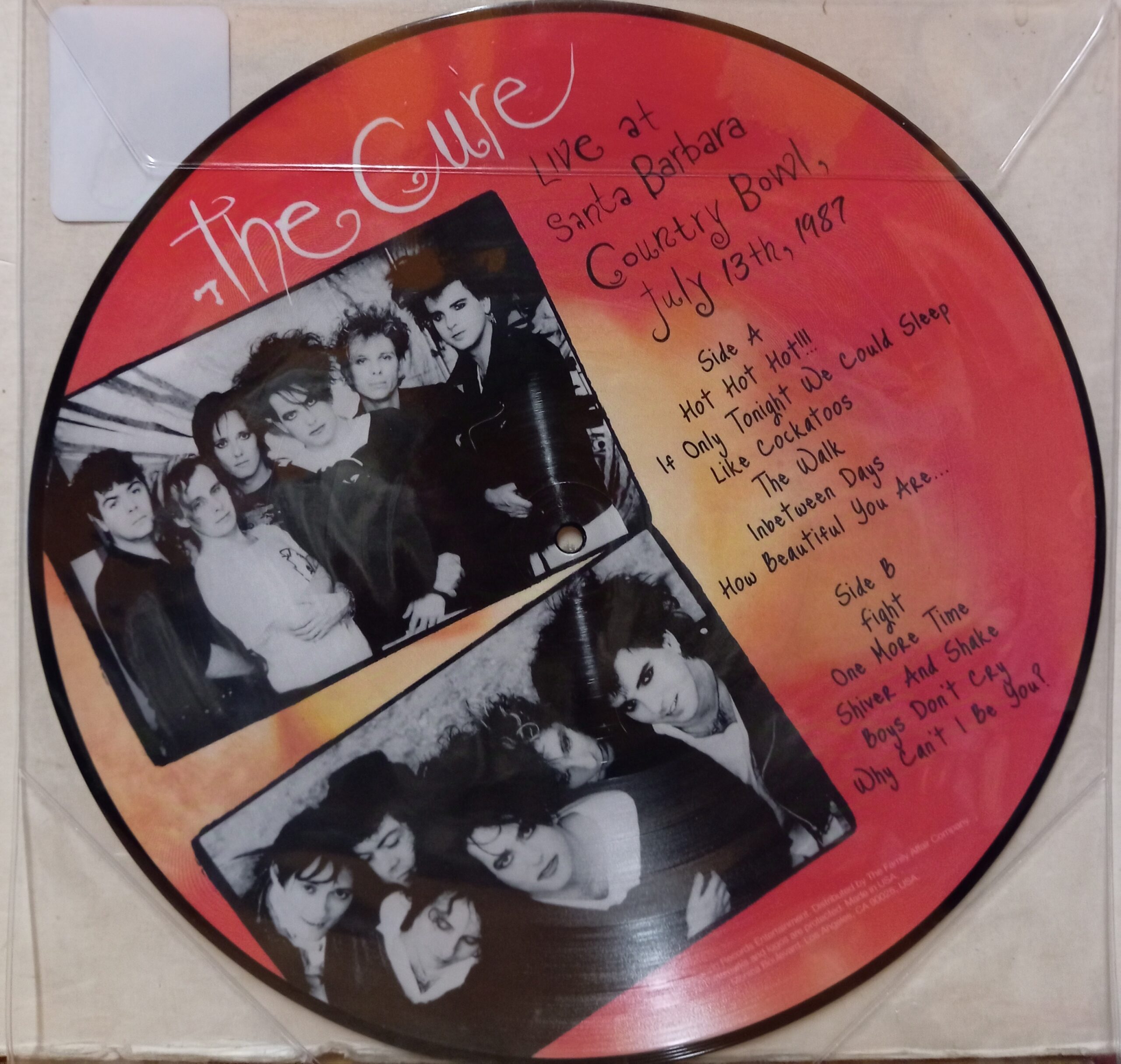 THE CURE KISSING SANTA BARBARA - PICTURE DISC BAND ROCK NEW WAVE LP