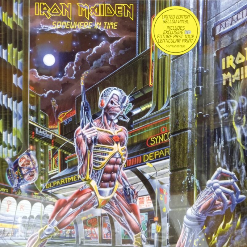 IRON MAIDEN SOMEWHERE IN TIME - LIMITED EDITION YELLOW VINYL 3D METAL ,LP