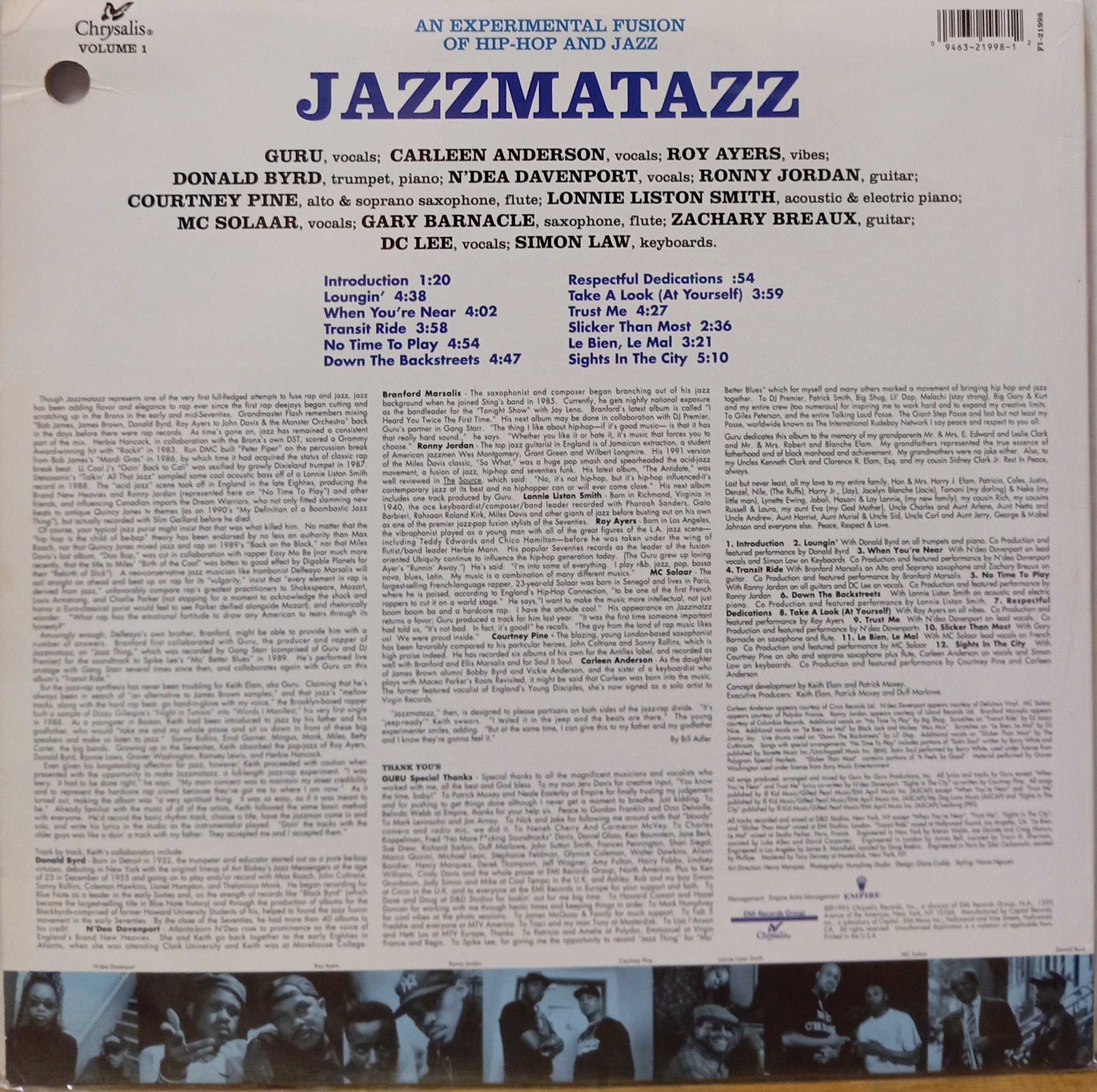 GURU JAZZMATAZZ - 1°st USA HIP HOP LP