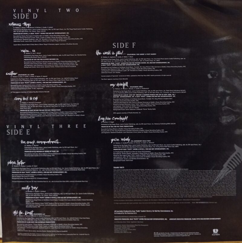 THE NOTORIOUS B.I.G. LIFE AFTER DEATH - 3 LP WHITE VINYL HIP HOP LP