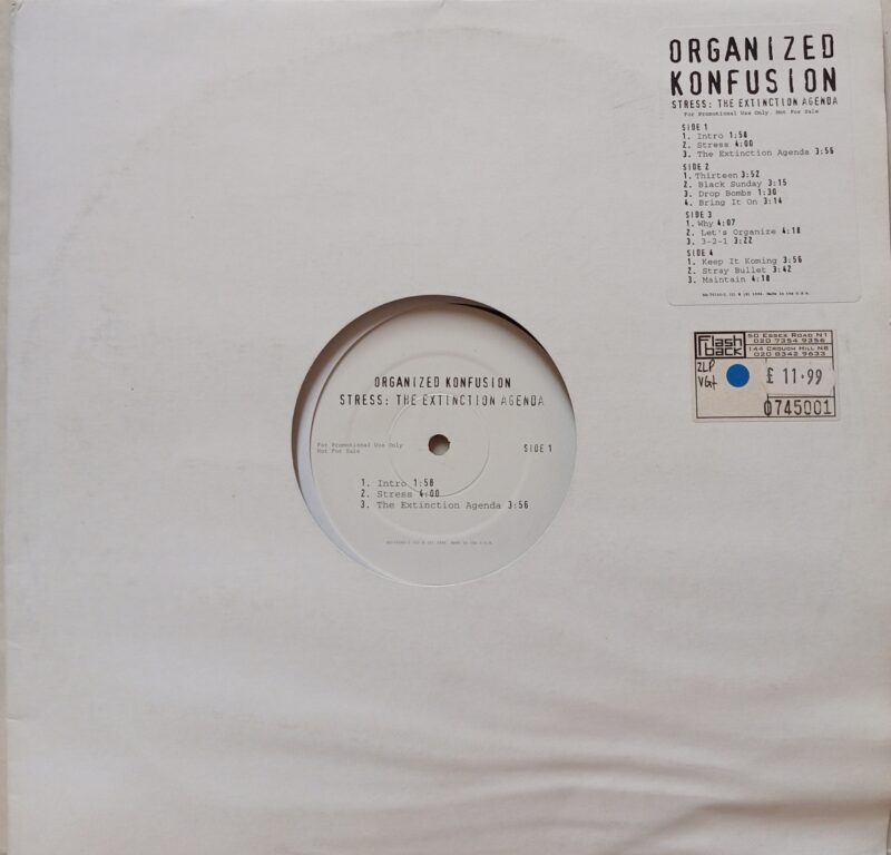 ORGANIZED KONFUSION STRESS: THE EXTINCTION AGENDA - 2 LP PROMO HIP HOP LP