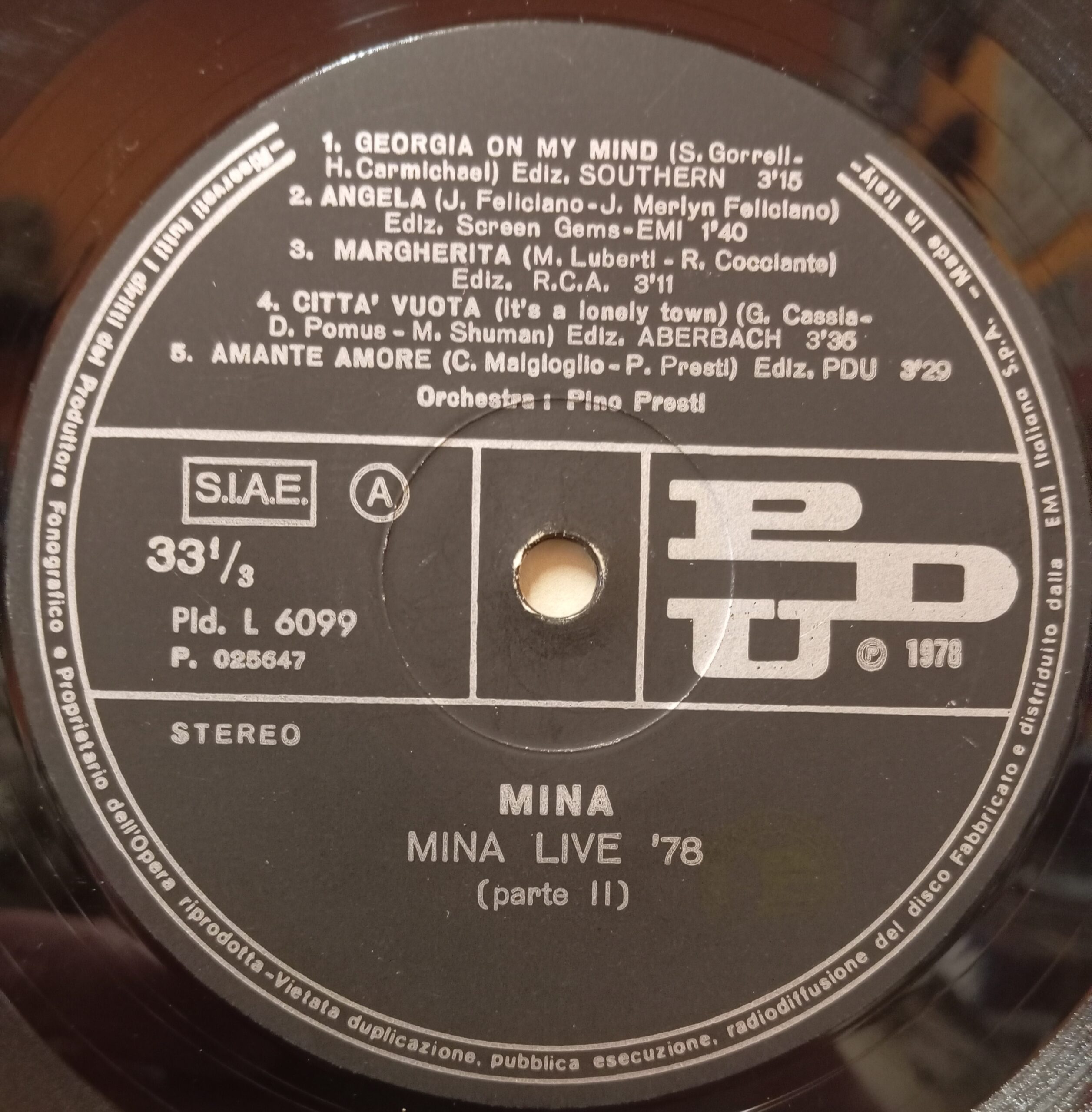 MINA LIVE '78 - 2 LP DONNE ITALIANE LP