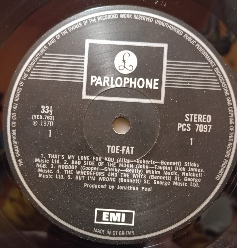 TOE FAT - 1°t UK BAND PROGRESSIVE LP