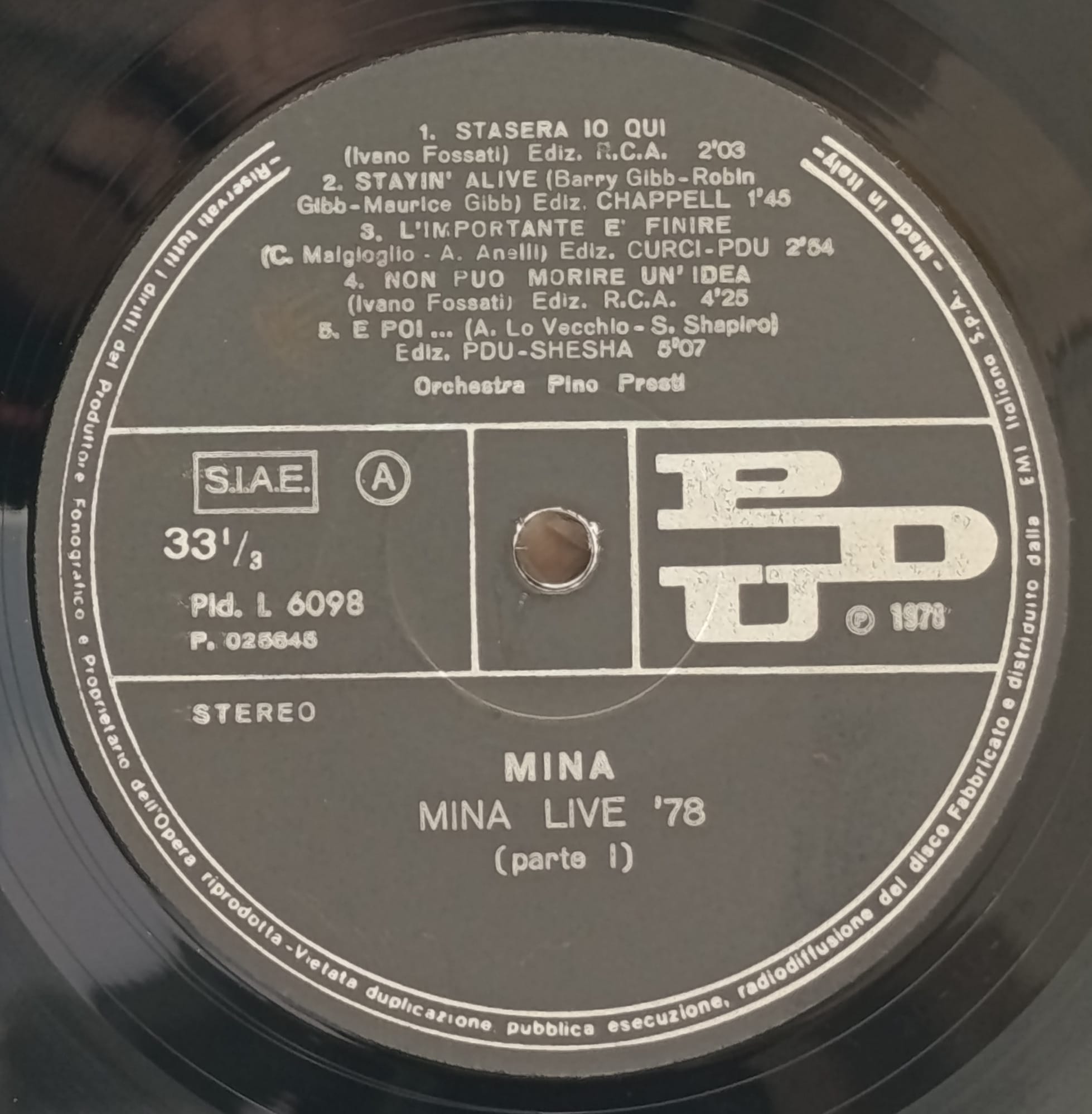 Mina – Live '78 donne italiane lp