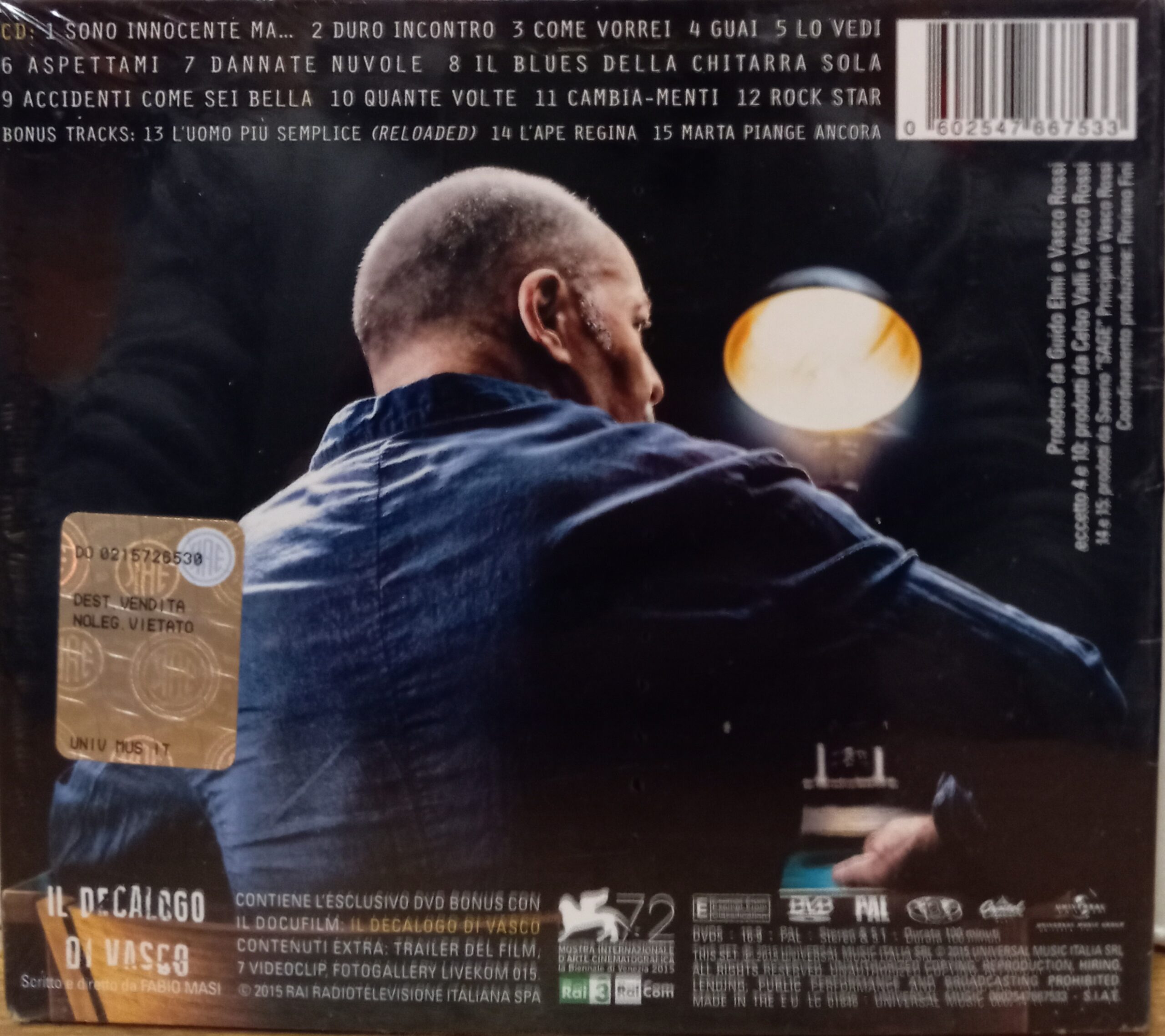 VASCO ROSI SONO INNOCENTE - CD + DVD DELUXE EDITION UOMINI ITALIANI ROCK